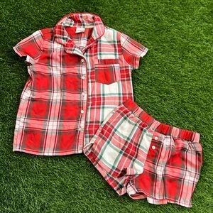Art Class Holiday Plaid Pajama Shorts Set